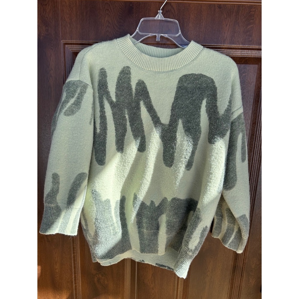 Princess Polly Women's Abstract Knit Sweater Sage Green Small/ Medium‎